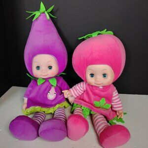 Fruit Head Baby Dolls (2) Strawberry & Eggplant